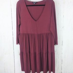 AEO Soft & Sexy Maroon Knit V-neck Dress Size XL